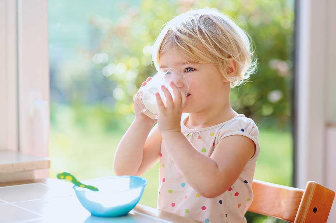 Girl drinking milk